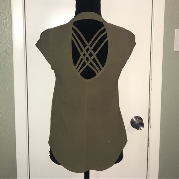 GUESS - dark & pale olive green blouse - Picture 6 of 7